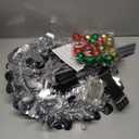 HMASYO 5 FT Pop Up Christmas Tree with Timer Lights, Silver Christmas Tinsel Tree, Collapsible Artificial Pencil Christmas Tree for Indoor Home Apartment Porch Holiday Party Decorations