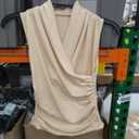 Women Sexy Wrap V-Neck Tops Ladies Blouse Tee Shirt, Medium 