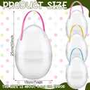 Suzile 18 Pcs Giant Easter Eggs 10 Inch Jumbo Fillable Eggs Shaped Baskets with Handles Plastic Extra Large Easter Containers Stands Upright for Holiday Hunt Decoration