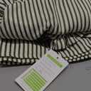 Women's Striped Stand Ruffle Collar Maxi Dress Half Sleeve Button Down Flowy Belted Beach Vacation Dress, Size XL (Green)