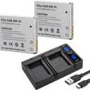 2Pack NB-4L NB4L Battery with Dual Fast Charger Compatible for Canon PowerShot ELPH 100 HS 300 HS 330 HS 310 HS SD1000 SD1100 is SD1400 is SD200 SD30 SD300 SD40 SD400 SD600 SD750 SD780 is SD940 is