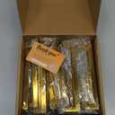 goldenwarm 25 Pack Brass Kitchen Hardware Gold Drawer Pulls - LSJ12GD160 Brushed Gold Cabinet Knobs Square T Bar Dresser Drawer Pulls for Cabinets Bathroom Handles 6-1/4" Hole Centers