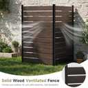 Vellzeyce Wooden Privacy Fence, Outdoor Privacy Screen, Porch and Terrace Privacy Wall, Trash Can and Air Conditioner Concealment (Dark Brown)