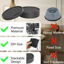 Bed Risers Heavy Duty, Set of 8, Stackable Round Furniture Risers, Adjustable Bed Furniture Risers Lifts Height 0.5-2 inch, Solid Non Slip Furniture Pad for College Dorm, Table, Couch, Chair