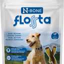 N-Bone Flossta Dual Action Dental Chews for Dogs, Unique Twist Shape for Deep Teeth Cleaning and Proactive Dental Care, Peanut Butter Flavor, 8 Count 6.4-oz Bag
