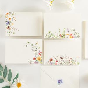 Crisky 50 Pack Blank Cards and Envelopes 4x6, Thank You Blank Greeting Cards Bulk for Wedding, Bridal Shower, Baby Shower, Birthday Party Decoration Favors