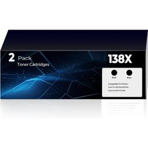 138X Black Toner Cartridge Pro 3101fdw 3101sdw 3001dw Toner,Compatible for HP 138X 138A W1380A W1380X Black LaserJet Toner Cartridges for LaserJet MFP 3101fdw 3101sdw Pro 3001dw 3001fdw 2-Pack