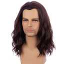 Brown Curly Wig for Kids Boys Dark Brown Long Wavy Wigs