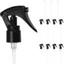 M METERXITY 12-Pack Spray Bottle Nozzle Replacement, Plastic Mini Trigger Spray Nozzle Head with Tube for 20-410 Neck Size/Garden/Home, Fine Mist Stream Sprayer [Black, Head Only]