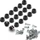 TopPerfekt 18 Pieces Soft Cutting Board Rubber Feet with 304 Stainless Steel Screws, 0.31 x 0.59 (HD), Not Slip, Non Marking, Anti-Skid, Fine Grips for Furniture, Electronics and Appliances