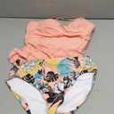 B2prity Women's Ruched Tankini Swimsuits V Neck Wrap Tie Back Two Pieces Bathing Suit Tummy Control Swimwear (Large, Light Pink,print)