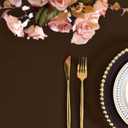 Brown Rectangle Tablecloth Waterproof Stain Resistant Wrinkle Free Square Table Cloth 210GSM Polyester Wipeable Table Cover for Party, Banquet, Indoor & Outdoor - Rectangular, 54 x 54 inch