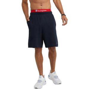 Champion, Everyday, Lightweight Long Shorts for Men, Navy C Patch Logo, Large Tall