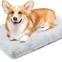 Amazon Basics Medium Dog Bed for Crate, Washable Medium Dog Mat for Pet Kennel, Anti-Slip, 36x23x3.5 Inches (Light Gray)