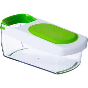 GoodCook Touch Veggie Dicer and Chopper, Stainless Steel Blades, 4-Cup Collection Container, Rapid Food Chopper, Versatile Uses, Non-Slip Base, BPA-Free, Efficient Size, White/Green