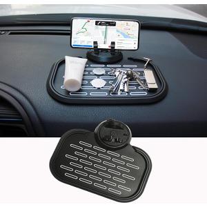 Non-slip Car Dashboard Phone Pad Universal 360 Degree Rotating Multifunctional Anti-Shake Phone Mat for Phone GPS Sunglasses Keychain Coins with Temporary Parking Number