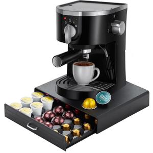K Cup Holder Drawer 30 Pods Capacity, One Drawer Design for Nespresso/Keurig/Vertuo Pod Holder, Black