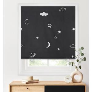 LazBlinds 100% Blackout Roller Shades, No Tools No Drill Cordless Blinds for Windows, Thermal Insulated UV Protection Privacy Window Shades for Bedroom (35''W x 72''H, Stars)