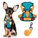 MIDOG No-Pull Dog Harness | Adjustable & Reflective Pet Harness Leash Set for Small Medium Large Dogs Walking, Training| No Choke, Front Clip, Soft Padded Vest with Easy Control Handle - Blue, XS