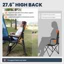 Overmont Camping Chair with Lumbar Support for Adults - Oversized with High Back Supports 450 LBS - Heavy Duty Folding Chair Portable for Outdoor Lawn Patio Balcony with Patent No.: US D1.028.543 S