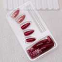 Red Press on Nails Almond Medium Fake Nails Red Glitter Heart Acrylic Nails Gradient False Nails Valentine's Day Artificial Nails Glue on Nail for Women Manicure Nail Decoration 24Pcs