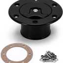 Billet Aluminum Aircraft Style Fuel Cell Gas Cap With 6 Hole Anodized Non-vented Black