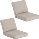 COZYVIDA Outdoor Deep Seat Cushion Set of 2,24" x 27.5"x4.5" Patio Cushions Resilient Foam Filling, Water-Resistant Stain-Resistant UV-Resistant 1000+ Hrs, Weather Resistant,YKK Zippers,Putty