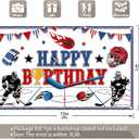 72x43inch Fabric Ice Hockey Happy Birthday Backdrop Helmets Sport Rink Theme Photography Background Kids Boys Game Party Decorations Photo Banner Props