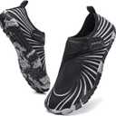 Jakcuz Athletic Water Shoes for Women Men Quick Dry Upstream Swimming Diving Beach Sport Walking Fashion Sneakers (Black)