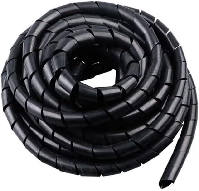 Spiral Cable Wrap - 20 Ft Cable Management Sleeve Organizer for Computer, Power, Audio & Video Cords (1/2 Inch-20Ft, Black)