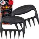 Bear Paws Meat Claws - The Original BBQ Meat Shredder Claws for Pulled Pork, USA Made - Easily Lift, Shred, Pull and Serve Pork, Chicken, Brisket and Turkey - Valentines Day Gifts for Men (Black)