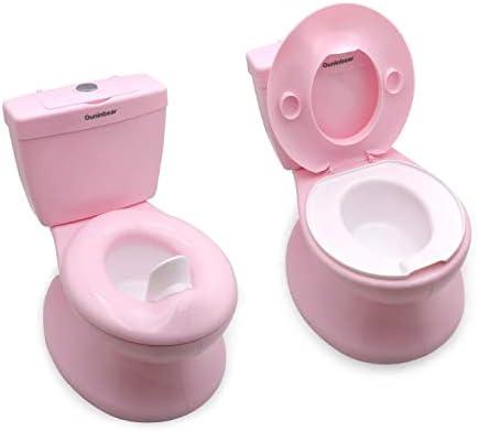 HTTMT- Classic Portable Pink Realistic Toddler Potty Training Toilet w/Flushing Sound Baby Chair Seat Kid [P/N: ET-BABY004-PINK]