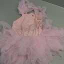 Girls Dance Tutu Dresses Ruffle Sleeve Snap Crotch Ballet Leotards (4-6 Years, Pink)