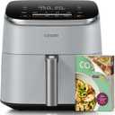 Cosori 9-in-1 TurboBlaze Air Fryer 6 Qt, Premium Ceramic Coating, 90450F, Precise Heating for Even Results, Air Fry, Roast, Bake, Broil, Dry, Frozen, Proof, Reheat, Keep Warm, 120V, Light Gray