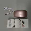 Kovess Wireless Bluetooth Mouse for Mac Air MacBook Pro Laptop PC Pad Optical Rechargeable Silent Mouse with Jiggler Mode Dual Mode Switch Bluetooth 5.2/3.0 and 2.4G USB-A & USB-C Receiver Rose Gold