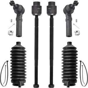 6pcs Front Steering Kit Tie Rod End Inner and Outer and Boots for Chevrolet Impala Pontiac Grand Prix Buick LaCrosse Regal Century 1997-2016