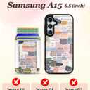 Shorogyt for Galaxy A15 5G Cute Kawaii Leather Phone Case - Compatible with Magsafe Wallet Magnetic Credit Card Holder Fashion Collage Design Phone Cover for Women Girls, Fits 7 Cards