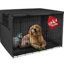 Explore Land Dog Crate Cover Heavy Duty Polyester Pet Kennel Sunshade Universal Fit for 30×20" Wire Cage (Black)