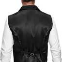 Spooktacular Creations Halloween Victorian Steampunk Gothic Suit Vest for Men, Classic Black Waistcoat Sleeveless for Cosplay (Black, XXL)