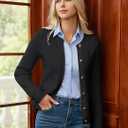 GRACE KARIN Knit Cardigan Sweaters for Women Long Sleeve Ribbed Button Up Sweater 2026 Spring Casual Jacket (Black, L)