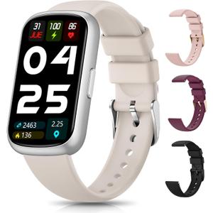 Fitness Trackers for Women/Men, Smart Watches for Women with Sport Activity Tracker, Fitness Watch with Heart Rate, Blood Oxygen Monitor, Sleep Tracker, IP68 Android Smart Watch with 4 Straps, Gift