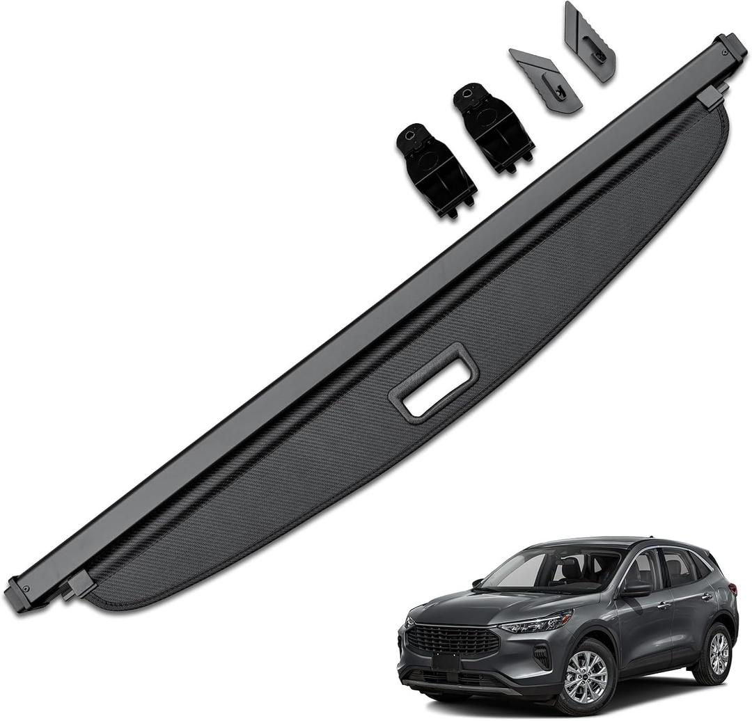 HAFIDI® Cargo Cover for 2019-2024 Ford Escape Retractable Trunk Cargo Cover Escape Accessories Anti-Peeping Anti-Theft Privacy Screen,Trunk Luggage Shield Shade Carbon Fiber Texture