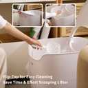 MS!MAKESURE Large Top Entry Cat Litter Box with Scoop, Covered Hidden Design for Odor Control and Less Tracking, Easy to Clean(White)