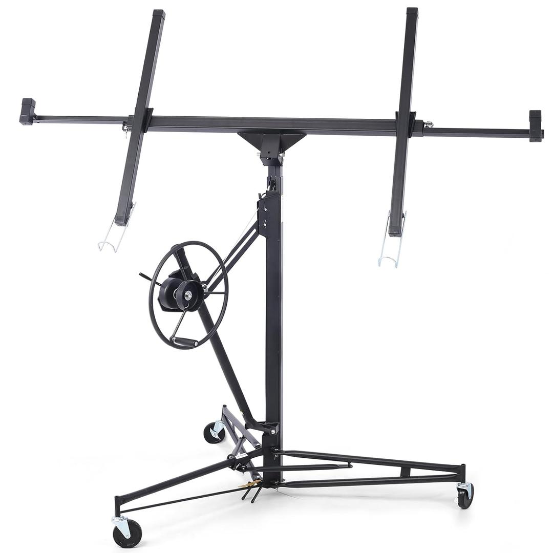 Rovibek Drywall Lift 11 FT, Sheetrock Lift Drywall Lift for Ceiling, Drywall Panel Hoist 360 Adjustable Foldable, 150 lbs Heavy Duty Drywall Lifter for Home Improvement (Black)