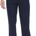 Soojun Men's Classic Fit Flex Waist Flat Front Dress Pant (Blue)