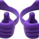 Honsky Thumbs-up Cell Phone Holder, Tablet Stand for Desk Multi-Angle/Adjustable/Flexible, Compatible with iPhone iPad Mini Samsung LG Google, Universal Cellphones, Purple, 2 Packs (for 4"-10")