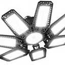 CHENGCHILIT LED Garage Light 5 Pack - 200w 20000LM 6500K Garage Lights Ceiling LED with 7+1 Adjustable Panels, Shop Lights Screw in E26 E27 Bulb Socket for Workshop, Storage Room, Basement, Warehouse