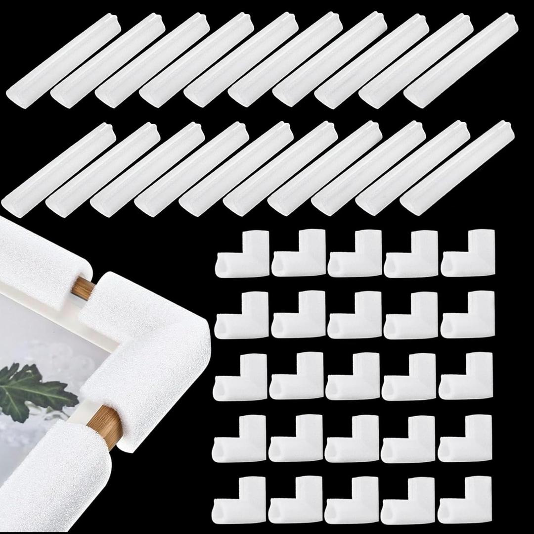 40 Pcs TV Moving Foam Corner Protectors Mirror Picture Frame Shipping Moving Packaging Protection Cushioning Foam Sets Corner Furniture Edge Protectors Shipping for Photo Artwork