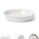 FOBENTA Ceramic Pie Dish Set of 2,9 Inch Deep Baking Dishes, 36oz Each,Embossed Floral & Dotted Pattern Pie Plates,Oven, Microwave & Dishwasher SafeElegant Kitchen Gift Set