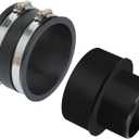 POWERTEC 70475 4-Inch to 3-Inch Reducer and 4 Inch Dust Control Flex Cuff with Steel Hose Clamps, Hose Connector Rubber Cuff Coupler for Woodworking Dust Collection Fittings Accessories